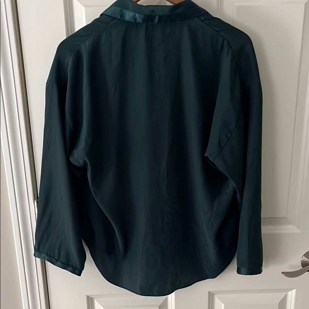 VTG Victoria's Secret Emerald Green Silky Pajama Set Sz Small - Picture 6 of 10